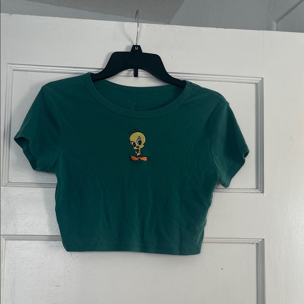 Green Tweety Bird Crop Top